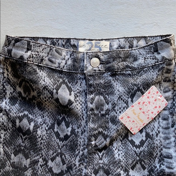 NWT Free People Just Float snake flare jeans pants - Picture 2 of 15